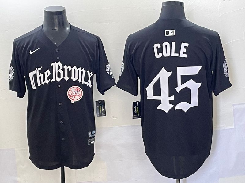 Men 2025 New York Yankees #45 Cole Black Five generations Joint Name Nike MLB Jersey style 7->new york yankees->MLB Jersey